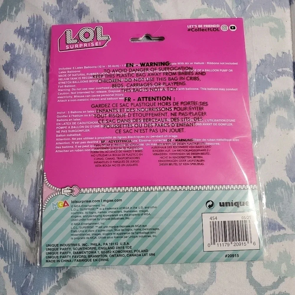 New L.O.L. Surprise Balloon Bouquet Kit 6 PC Mylar Foil Latex Birthday Party